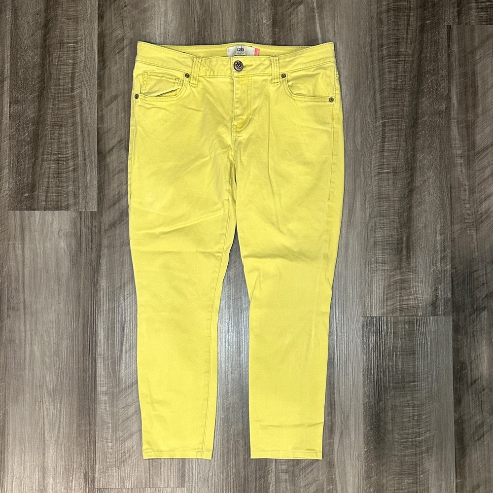 CAbi Citron Yellow Skinny Stretch Jeans - 6 (Measures 32x24.5)